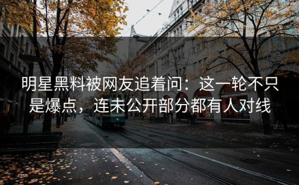 明星黑料被网友追着问：这一轮不只是爆点，连未公开部分都有人对线